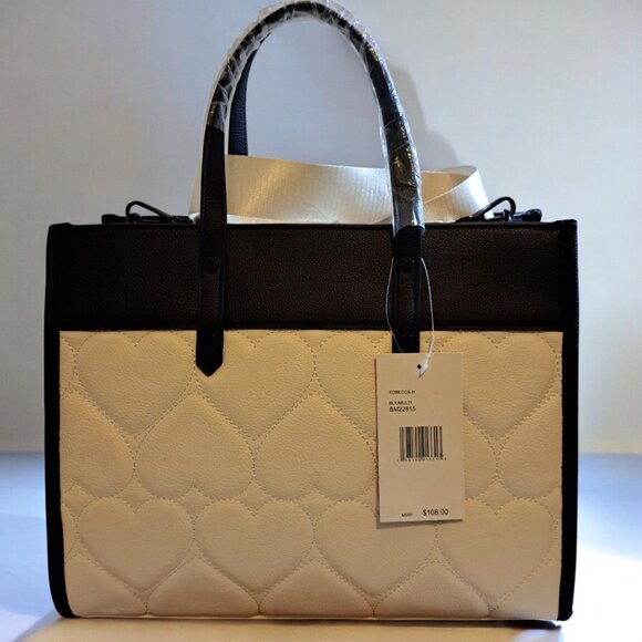 Betsey Johnson XOBECCA-H White & Black Tote NWT - Picture 8 of 15